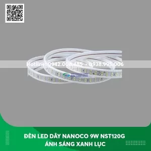 Đèn led dây ngoài trời Nanoco 9w NST120G ánh sáng xanh lục