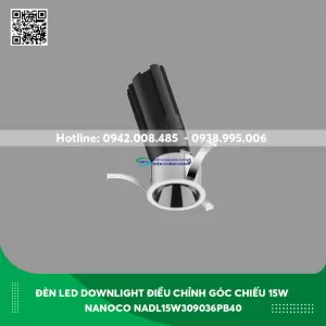Đèn Led Downlight điều chỉnh góc chiếu 15W Nanoco NADL15W309036PB40 màu trắng ánh sáng vàng