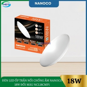 Đèn Led Ốp Trần Nổi Chống Ẩm Nanoco 18W Đổi Màu NCL18CMP1