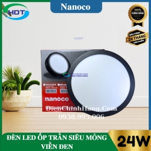 Đèn Led ốp trần nổi siêu mỏng tròn viền đen 24W Nanoco NPL243RB/ NPL244RB/ NPL246RB