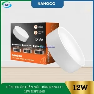 Đèn Led Ốp Trần Nổi Tròn Nanoco 12W NSFP126R