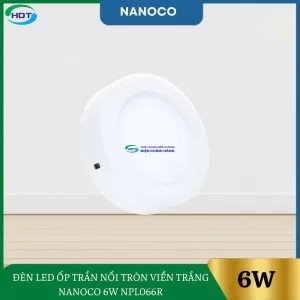 Đèn Led Ốp Trần Nổi Tròn Viền Trắng Nanoco 6W NPL066R