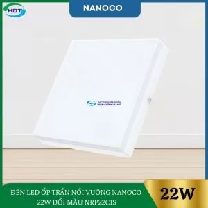 Đèn Led Ốp Trần Nổi Vuông Nanoco 22W Đổi Màu NRP22C1S