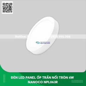 Đèn LED panel ốp trần nổi Nanoco loại tròn 6w NPL063R/ NPL064R/ NPL066R