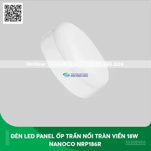 Đèn Led Panel ốp trần nổi tràn viền Nanoco 18W NRP183R / NRP184R / NRP186R