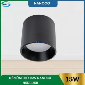 Đèn Ống Bơ 15W Nanoco Đen NSDL155B