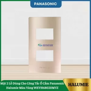 Mặt 2 Lỗ Dùng Cho Công Tắc Ổ Cắm Panasonic Halumie Màu Vàng WEVH68020MYZ