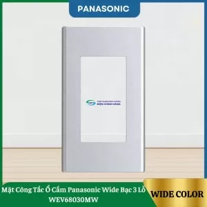 Mặt Công Tắc Ổ Cắm Panasonic Wide Bạc 3 Lỗ WEV68030MW