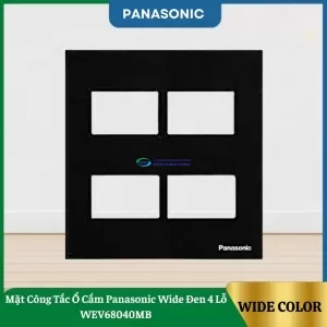 Mặt Công Tắc Ổ Cắm Panasonic Wide Đen 4 Lỗ WEV68040MB