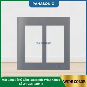 Mặt Công Tắc Ổ Cắm Panasonic Wide Xám 6 Lỗ WEV68060MH