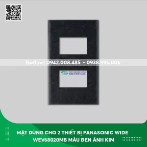 Mặt dùng cho 2 thiết bị Panasonic Wide WEV68020MB màu đen ánh kim