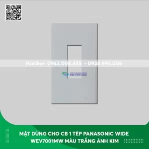 Mặt dùng cho CB 1 tép Panasonic dòng Wide WEV7001MW màu trắng ánh kim