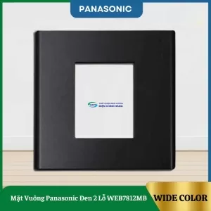 Mặt Vuông Panasonic Đen 2 Lỗ WEB7812MB