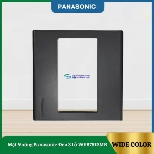 Mặt Vuông Panasonic Đen 3 Lỗ WEB7813MB