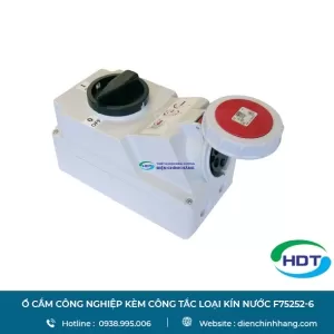 Ổ cắm công nghiệp kèm công tắc loại kín nước PCE F75252-6