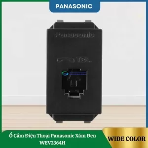 Ổ Cắm Điện Thoại Panasonic Xám Đen WEV2364H