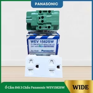 Ổ Cắm Đôi 3 Chấu Panasonic WEV1582SW