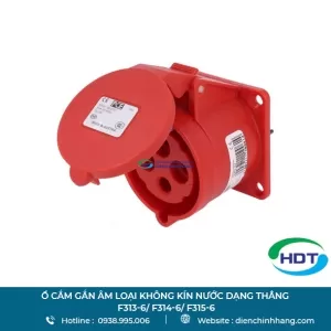 Ổ cắm gắn âm loại không kín nước dạng thẳng PCE F313-6