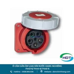 Ổ cắm gắn âm loại kín nước dạng nghiêng PCE F443-6