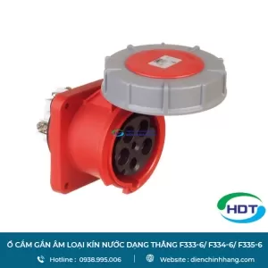 Ổ cắm gắn âm loại kín nước dạng thẳng PCE F333-6