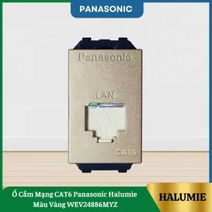 Ổ Cắm Mạng CAT6 Panasonic Halumie Màu Vàng WEV24886MYZ