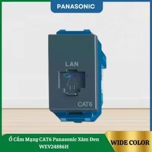 Ổ Cắm Mạng CAT6 Panasonic Xám Đen WEV24886H