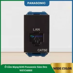 Ổ Cắm Mạng RJ45 Panasonic Xám Đen WEV2488H