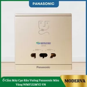 Ổ Cắm Máy Cạo Râu Vuông Panasonic Màu Vàng WMF132MYZ-VN