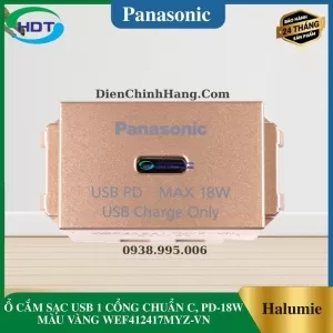 Ổ CẮM SẠC USB 1 CỔNG CHUẨN C PD 18W MÀU VÀNG WEF412417MYZ-VN