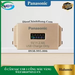 Ổ CẮM SẠC USB 1 CỔNG MÀU VÀNG WEF108107MYZ-VN