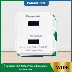 Ổ Cắm Sạc USB 2 Cổng Type A Panasonic WEF11821W