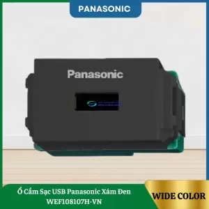 Ổ Cắm Sạc USB Panasonic Xám Đen WEF108107H-VN