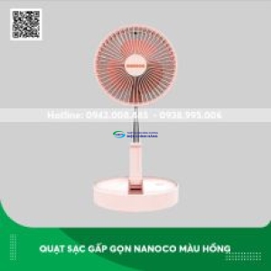 Quạt sạc gấp gọn Nanoco NFF1617P màu hồng