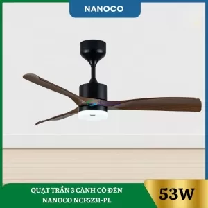 Quạt Trần 3 Cánh Có Đèn Nanoco NCF5231-PL
