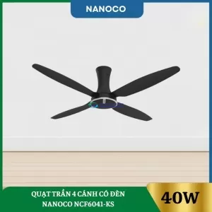 Quạt Trần 4 Cánh Có Đèn Nanoco NCF6041-KS
