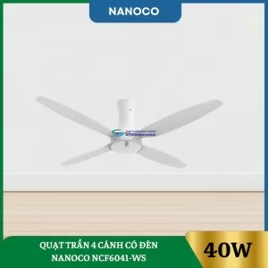 Quạt Trần 4 Cánh Có Đèn Nanoco NCF6041-WS