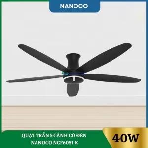 Quạt Trần 5 Cánh Có Đèn Nanoco NCF6051-K