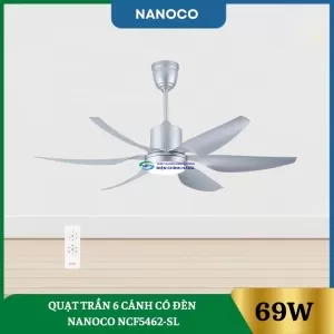 Quạt Trần 6 Cánh Có Đèn Nanoco NCF5462-SL