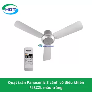 Quạt trần Panasonic 3 cánh có điều khiển F48CZL màu trắng