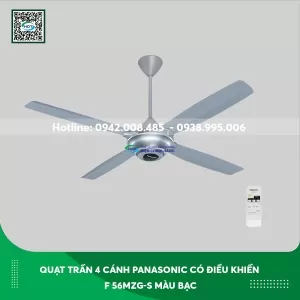 Quạt trần Panasonic 4 cánh có điều khiển F56MZG-S màu bạc