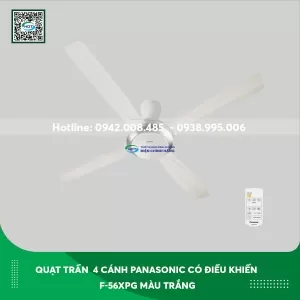 Quạt trần Panasonic 4 cánh có điều khiển F-56XPG-W màu trắng