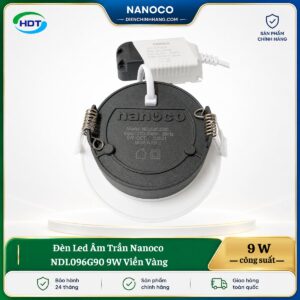 Đèn LED âm trần Nanoco NDL096G90 9W viền vàng