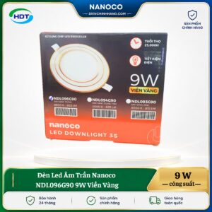 Đèn LED âm trần Nanoco NDL096G90 9W viền vàng