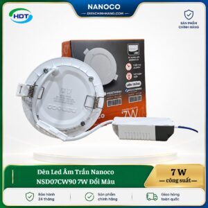 Đèn LED âm trần Nanoco NSD07CW90 7W đổi màu