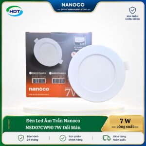 Đèn LED âm trần Nanoco NSD07CW90 7W đổi màu