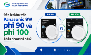 Đèn led âm trần Panasonic 9W phi 90 và phi 100 khác nhau thế nào?