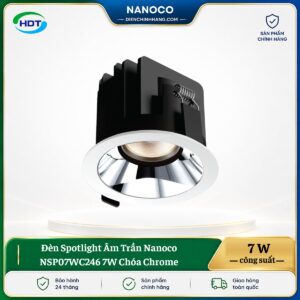 Đèn Spotlight Âm Trần Nanoco NSP07WC246 7W Chóa Chrome