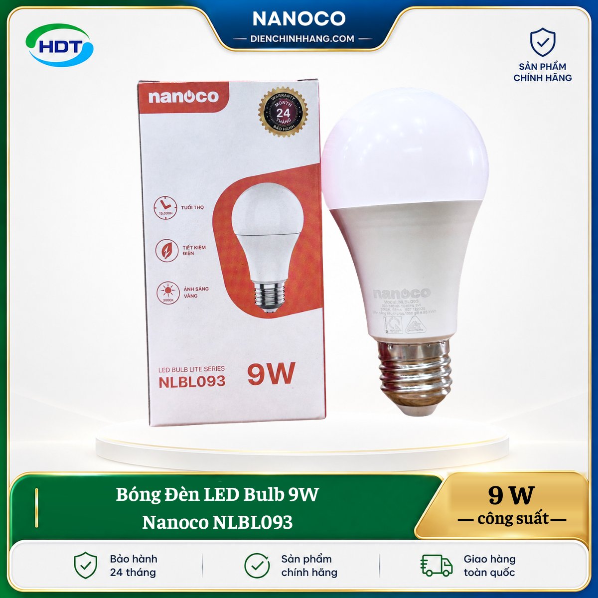 Bóng Đèn LED Bulb 9W Nanoco NLBL093