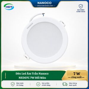 Đèn LED âm trần Nanoco NED07C 7W đổi màu