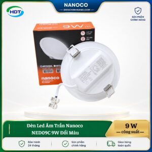 Đèn LED âm trần Nanoco NED09C 9W đổi màu